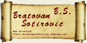 Bratovan Sotirović vizit kartica